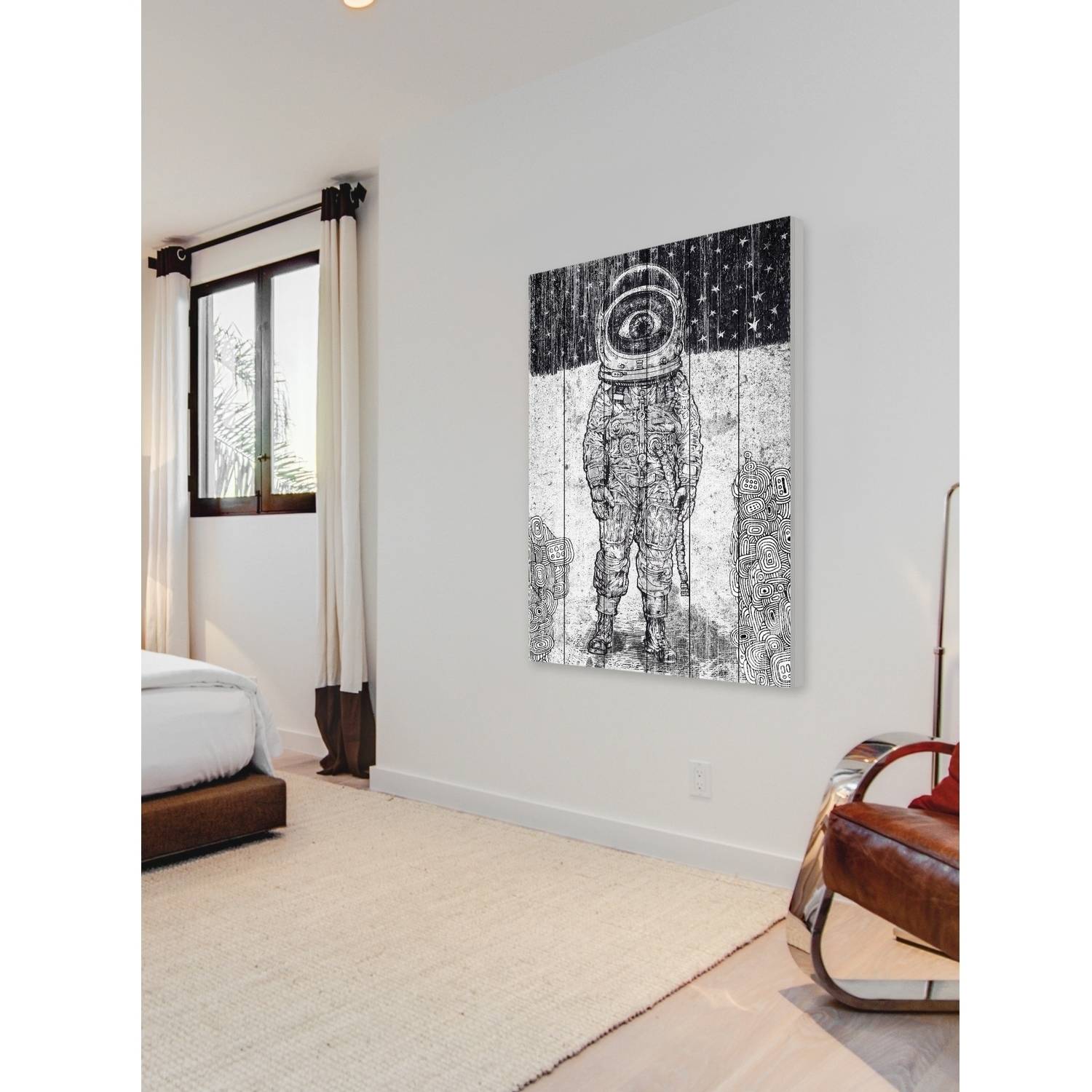 "A New World" Painting Print on White Wood
