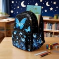 thumbnail image 4 of Xixirimido Blue Butterfly Daisy Starry Night Print 17" Large Capacity Backpack for Kids Elementary Bookbag Middle High School Bag for Boys & Girls Multi Pockets Rucksack, 4 of 8