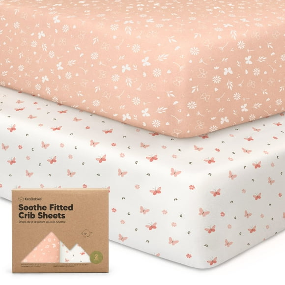 Sábanas para cuna KeaBabies de algodón orgánico, paquete de 2 unidades, para niños y niñas