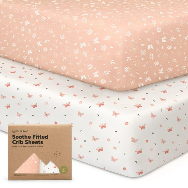 Sábanas para cuna KeaBabies de algodón orgánico, paquete de 2 unidades, para niños y niñas