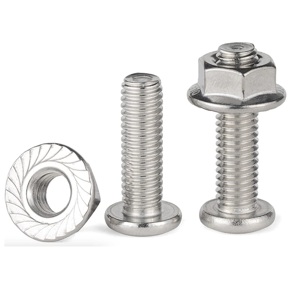 10 Pcs 304 Stainless Steel Large Flat Head Hex Socket Set Screws for Machining Fittings M6x40mm.