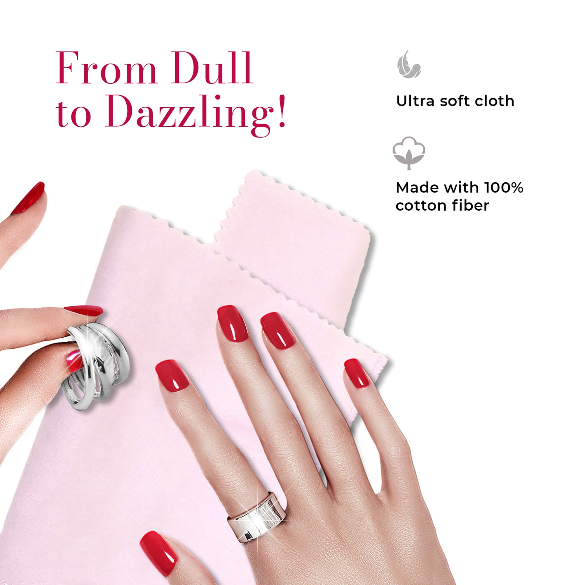 Connoisseurs Silver Jewelry Polishing Cloth, Cleans and Polishes All Silver Jewelry