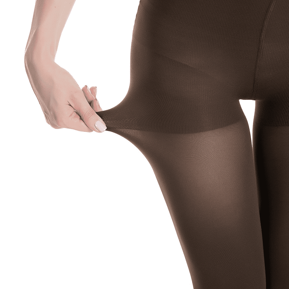 Manzi 2 Pairs Lady Run Resistant Control Top Panty Hose Opaque Tights  Women's Blackout Tights 