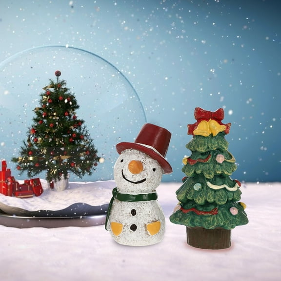 FUTUREORYY Aquarium Decor Resin Mini Snowman 4Pcs For Christmas Celebration