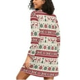 thumbnail image 2 of joogoo Christmas Tree Elk Ethnic Women's Long Sleeve Nightgown Sleepwear L, 2 of 8