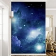 thumbnail image 2 of Idea4wall 3pcs Azure Nebula Galaxy Stick Wallpaper Removable Wall Murals Large Wall Stickers for Home Decoration, 132"x72", 2 of 5