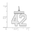 thumbnail image 3 of Sterling Silver Number 42 Pendant Necklace, Polished Block Style Sports Charm for Men and Women, Unisex Athletic Symbol Jewelry for Baseball Fans and Team Supporters, 3 of 6