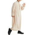 thumbnail image 3 of Otqutp Muslim Clothes for Boys Middle Eas𝘁 Ramadan Kaftan Thobe Kids 𝗜slamic 𝗠oroccan Long Sleeve Robe Prayer Clothing, 3 of 8