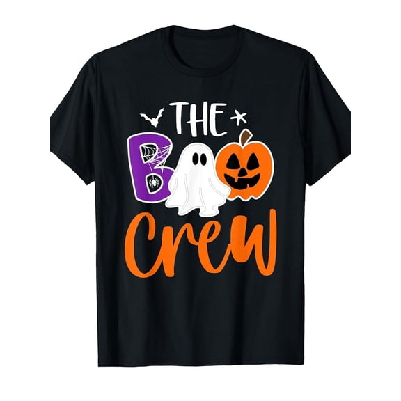 Halloween Boys T-Shirt The Boo Crew Halloween Design 100% Cotton Short Sleeve Tees Gift For Kids