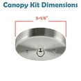 thumbnail image 4 of Aspen Creative 21505-22 Brushed Nickel Contemporary Chandelier Fixture Canopy Kit, 5-1/8" Diameter with Loop, 7/16" Center Hole, 2 Sets/Pack, 4 of 6