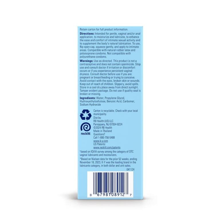 K-Y Jelly Personal Lubricant, Water Based Lube for Sexual Wellness, 4 Fl oz  - Walmart.com