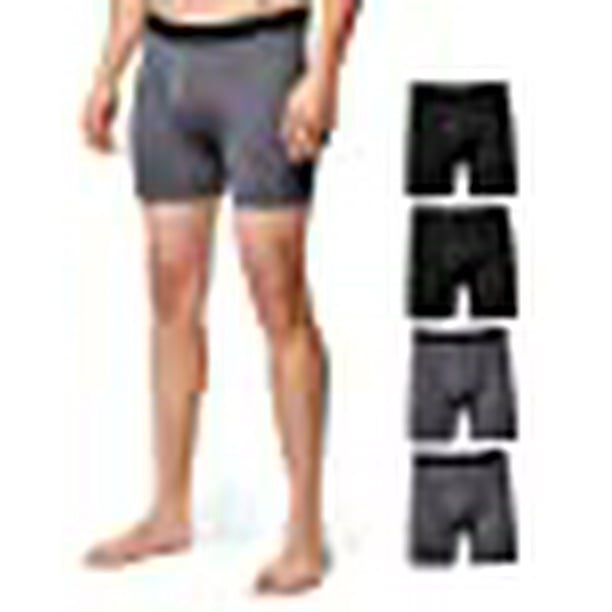 32 DEGREES COOL Mens 4-PACK Active Mesh Quick Dry Performance Boxer Brief,  2 Black/2 Charcoal, Large 