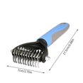thumbnail image 4 of Workhe  Pet Grooming Brush 2 Sided 2 Sided Undercoat Rake Undercoat Rake Hair Knots Removal Dematting Shedding Tool, Blue, 4 of 9