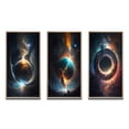 thumbnail image 2 of Designart "Fusion in Deep Space IV" Outer Space Framed Wall Art Set Of 3 - Blue Space Landscapes Frame Canvas Set For Living Room Decor, 2 of 6