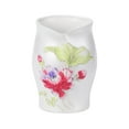 thumbnail image 4 of bed bath n more Hand Crafted Floral Bath Accessory Collection Set or Separates White/Pink Tooth Brush Holder, 4 of 5