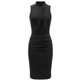 thumbnail image 6 of Admvng Womens Dress Summer Casual Solid Crew Neck Bow Detail Sleeveless Office formal Events Dresses, 6 of 7