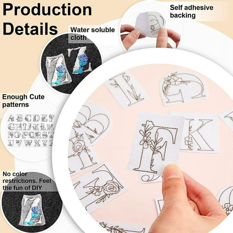 50 Pack Hand Sewing Stabilizer Washable Water Soluble Stabilizer Tear-Off Machine Embroidery Stabilizer with Flower Pattern for Embroidery Hand Sewing