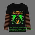 thumbnail image 6 of FEDPOP Halloween Shirts Boys Girls Kids Glow in the Dark Skeleton Long Tees Raglan T-Shirt Clothes 4T, 6 of 6
