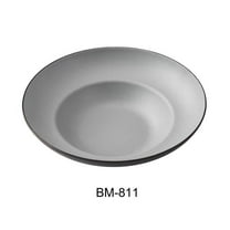 Yanco BM-811 Birmingham 11.125 x 7 x 3.25 in. Deep Mediterranean Bowl, Gray & Black - 20 oz - Melamine - Pack of 12
