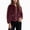 Wine, variant on Iyufng Faux Fur Cropped Jackets for Women Long Sleeve Short Coat with Button Decor