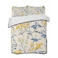 thumbnail image 2 of Quilts Twin Size, Yellow Blue Flowers Soft Comforter Bedding Set for Bed, Watercolor Botanical Floral Plants Lightweight Quilted Bedspread with Pillow Cover(2 Pieces) for All Season, 68x86 Inch, 2 of 6