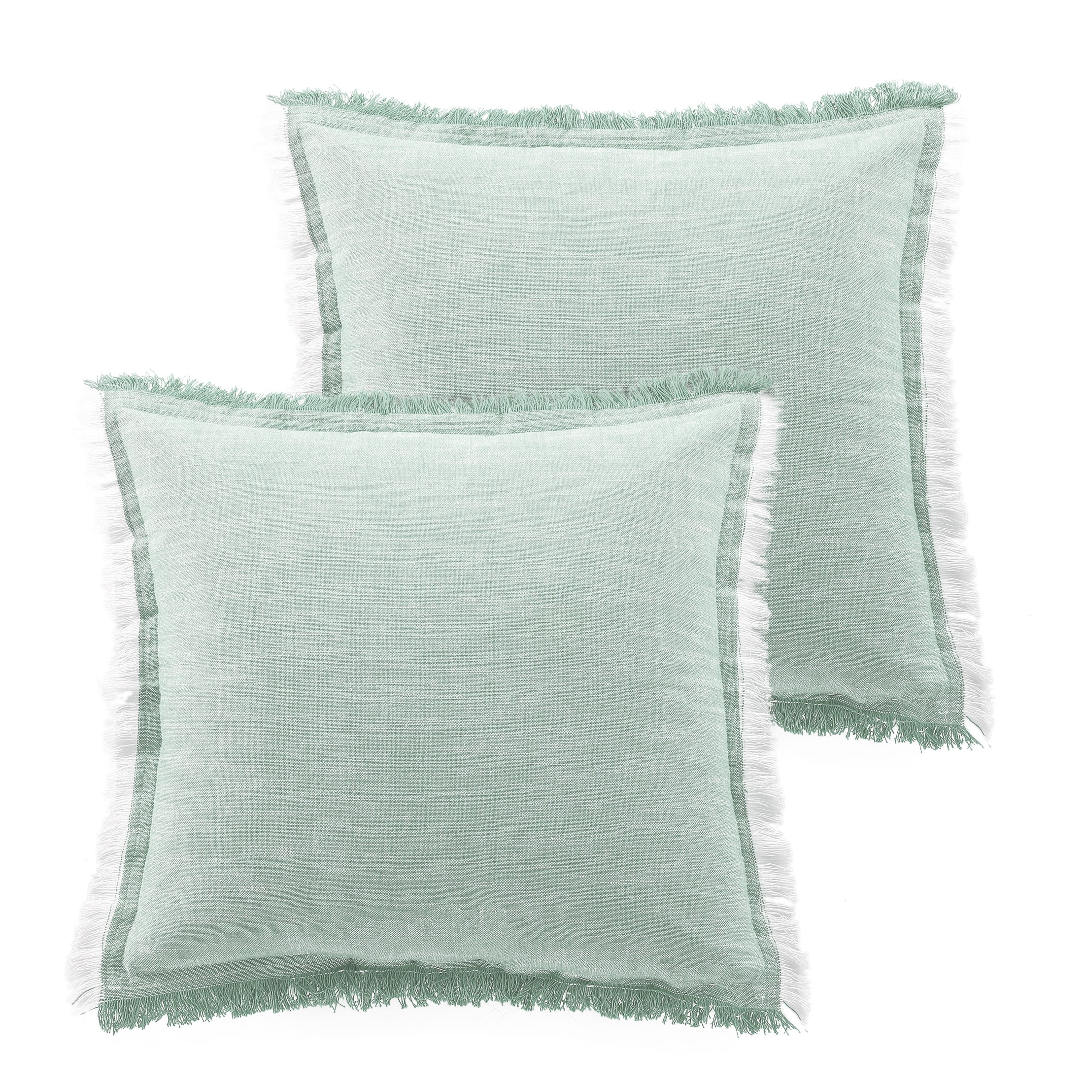 Better Homes & Gardens, Sage Throw Pillows, Square, 20" x 20", Soft Sea