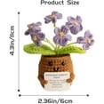 thumbnail image 2 of Emotional Support Crochet Flowers with Positive Card, Handmade Positive Crochet Potted Cheerful Present for Office Desk Decor, Living Room Car Decor(Purple), 2 of 4