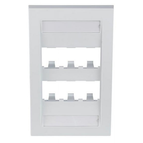 Panduit CFPE6WHY Single Gang V Faceplate 6 Mini-Com Module, White