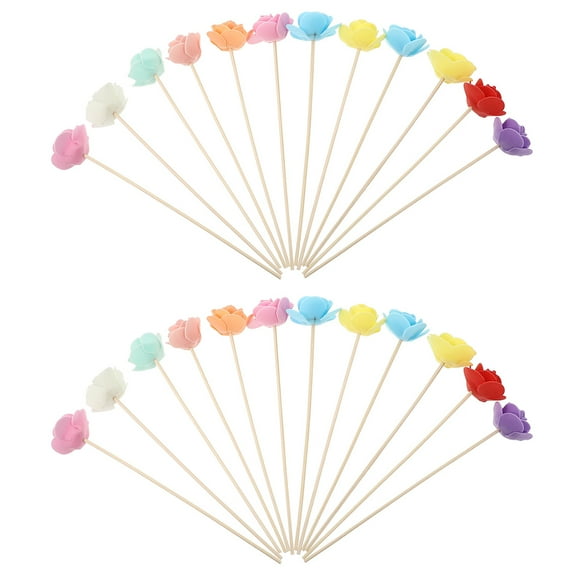 AURARMLET Room Decoration Scented Rattan Sticks Assorted Colors 24pcs Air Freshener Home Fragrance