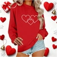 thumbnail image 2 of Valentines Day Shirts Women Butterfly and Heart Print Shirt Long Sleeve Crew Neck Tops Casual Oversized Sweatshirts Valentines Shirt for Women, 2 of 7