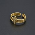 thumbnail image 2 of 2 anillos cruzados con diamantes de imitación, anillos abiertos ajustables, anillos para dedo para mujer, 2 of 7