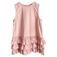 thumbnail image 1 of Robes pour Filles en Bas Âge, Gilet en Lin et Dentelle, Sans Manches, Col Rond, Couleur Unie, Mode Princesse, Coupe Classique, Robe Fille 4-5 Ans, 1 of 8