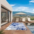 thumbnail image 3 of Blue Morocco Outdoor Rug for Patio/Deck/Porch, Non-Slip Large Area Rug 6 x 9 Ft, Vintage Graffiti Paint Art Boho Dappled Indoor Outdoor Rugs Washable Area Rugs, Reversible Camping Rug Carpet Runner, 3 of 8