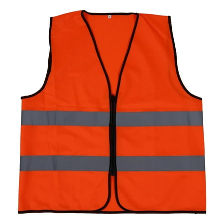 

YARNOW Fluorescent Vest Zipper Design Reflective Safety Vest for Sanitation Workers