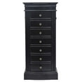 thumbnail image 3 of Tcbosik Large Jewelry Cabinet with Flip Top Mirror, Jewelry Box Storage Organizer with 2 Side Swing Doors, Retro Wood Standing Jewelry Chest, Black, 3 of 9