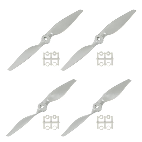 Uxcell 9x4.5" 8x6" Propeller RC Propellers 2 Vane Blades Props Grey with Adapter Rings for Electric Airplane Aircraft, Pack of 4