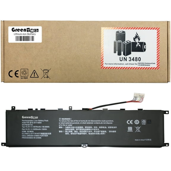 GREENTECH BTY-M6M BATTERY FOR MSI GE66 GE76 GS66 STEALTH MSI CREATOR 15 A10SD A10SF A10SE 15.2V 95WHR