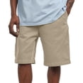 thumbnail image 4 of VV AVEORS Plus Size Men'S Relaxed Fit Cargo Shorts Casual Elastic Waist Summer Solid Color Shorts With Back Patch Pocket Khaki XL, 4 of 5