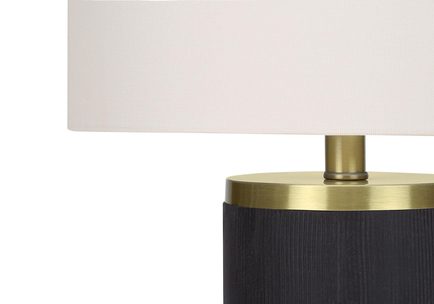 Monarch Specialties Lighting, 24"h, Table Lamp, Black Concrete, Ivory / Cream Shade, Modern