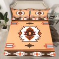 thumbnail image 2 of Manfei Rustic Western Aztec Full Size Sheets,Vintage Geometric Pattern Bed Sheets,Brown White Sheet Sets For Men Women,Breathable Home Decor,4-Piece, 2 of 7