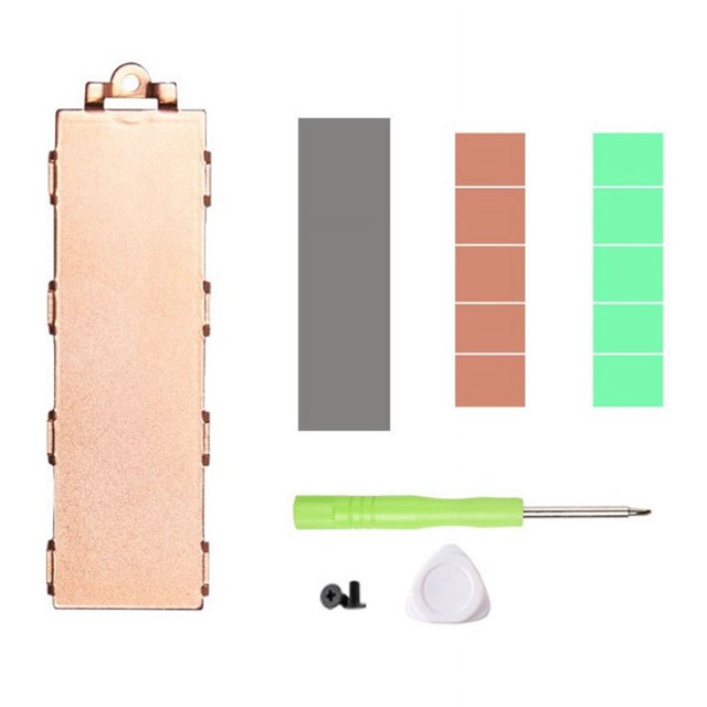 Disipador de calor de cobre para SSD M.2 con almohadilla térmica de silicona para disco duro M2 2280