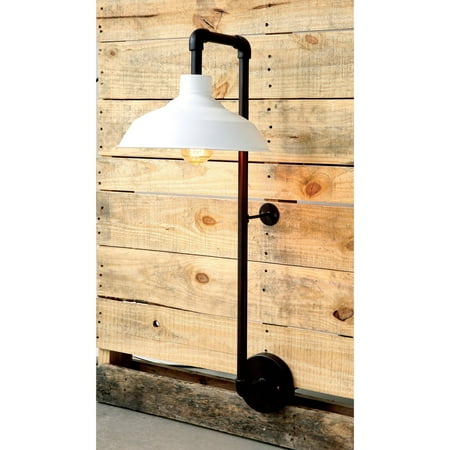 

Woven Paths Modern Black Metal Wall Sconce and White Shade