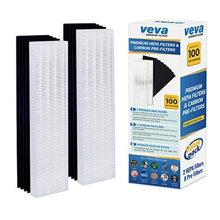 

VEVA Premium 2 HEPA Filter with 8 Activated Carbon Pre Filters Compatible with Fellowes AeraMax Air Purifier 90 100 90/100 DX5 & DB5 9287001 9324001