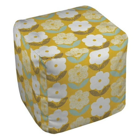 Manual Woodworkers & Weavers Jar of Sunshine Vintage Blossoms Ottoman
