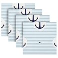 thumbnail image 3 of Iauyy Satin Napkins Set of 1- Blue White-anchor Stripe DIY Printing Decoration Cloth Napkin- Easy Care for Home/Party, 3 of 8