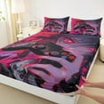 thumbnail image 3 of Castle Fairy Anime Girl Twin Sheet Sets for Children Teenagers,Black Red Gamepads Bedding, 3 of 7