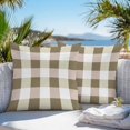 thumbnail image 3 of Brown White Buffalo Check Throw Pillow Covers 24x24 Inch Set of 2, Farmhouse Plaid Modern Geometric Waterproof Outdoor Pillow Covers, Decorative Cushion Pillowcases for Couch, Sofa, Bed, Patio, 3 of 9