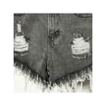 thumbnail image 5 of Women's Elastic Jean Shorts High Waisted Distressed Denim Fray Hem Tassels Shorts, 5 of 6
