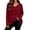 Wine, variant on CHGBMOK Women's Plus Size Waffle Knit Shirts V Neck Long Sleeve Top Fall Casual Loose Fit Blouse