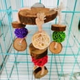 thumbnail image 3 of Xihbxyly Juguete para Pájaros, de Madera Natural, Apto para Masticar, Divertido para Trepar y Jugar, Ideal para Hacer Ejercicio, Ideal para Loros, Fácil de Instalar, 13 X 8 Cm., 3 of 7